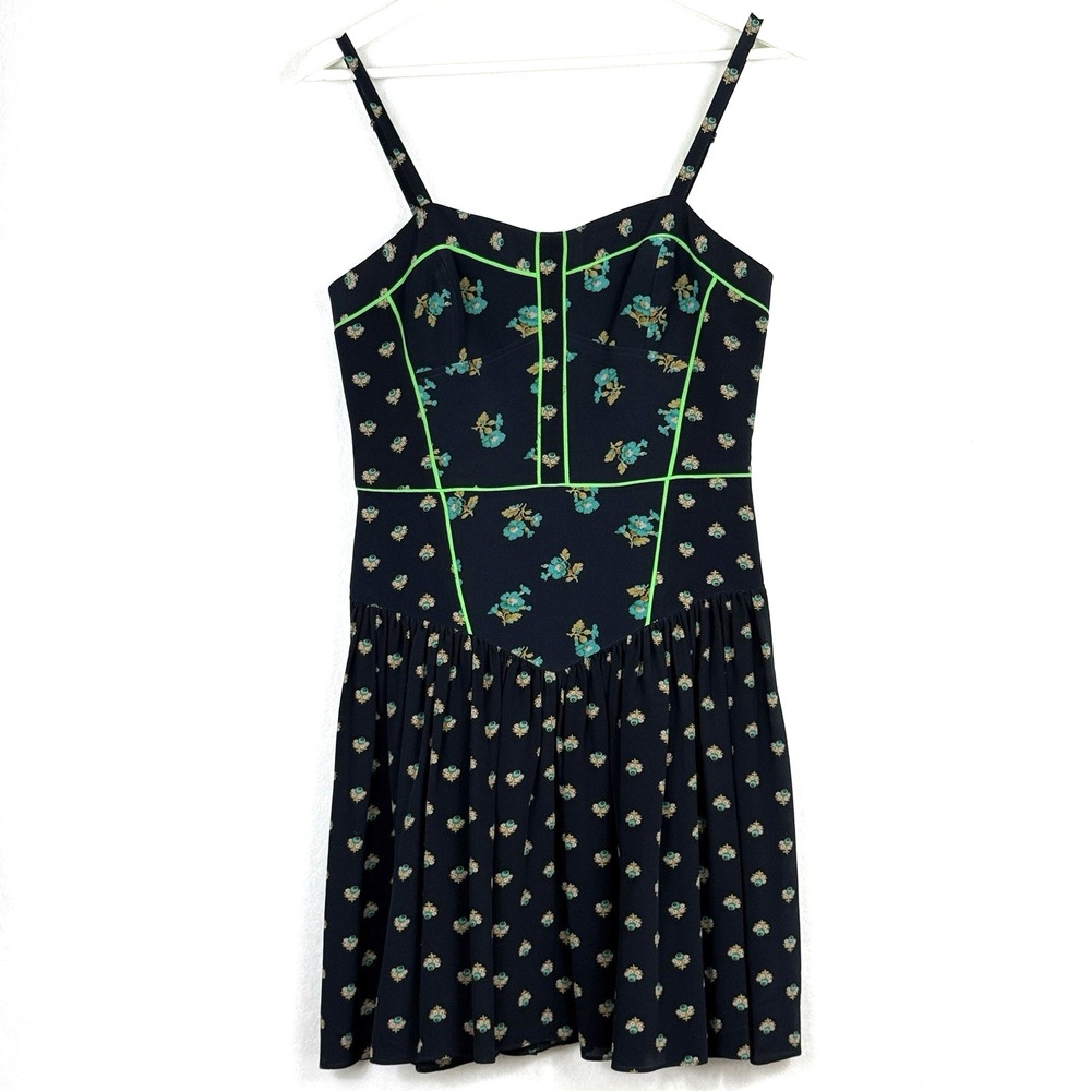 Rebecca Taylor Womens Silk Floral Mini Fairy Dress Size 6 Sweetheart Whimsigoth